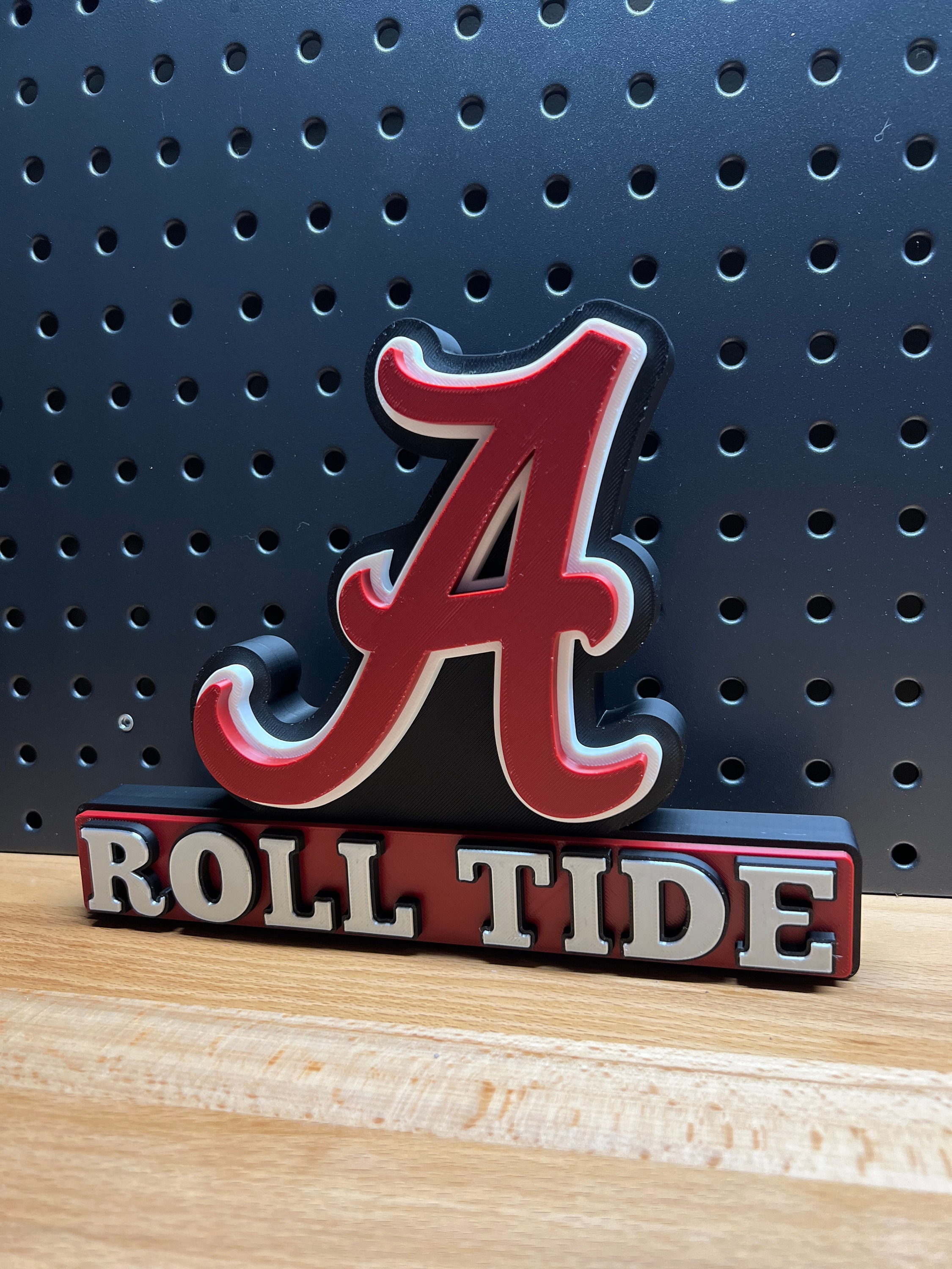 Alabama Crimson Tide Logo Shelf / Desk Art