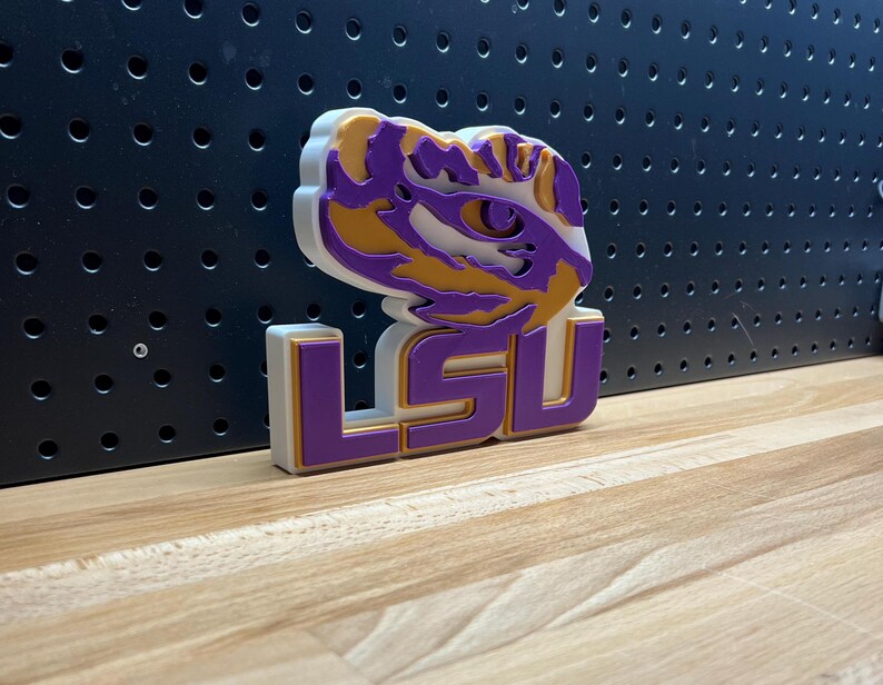 LSU Tigers Logo Shelf / Desk Art Etsy