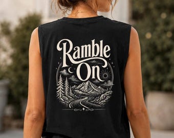 Ramble On Tank Top | Zeppelin inspiriertes ärmelloses Shirt | Vintage Rock Tank | Graphisches Tank-Top | Konzert Tanktop | Musik-Liebhaber-Geschenk
