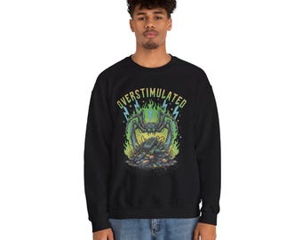 Overstimulated Skull Graphic Sweatshirt – Vintage Grunge