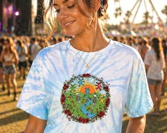 Dankbares Dead Band Shirt – Dankbares Dead Band Shirt für Frauen – Festival Crop Top – Vintage Rock Musik Tee – Boho Hippie Stil