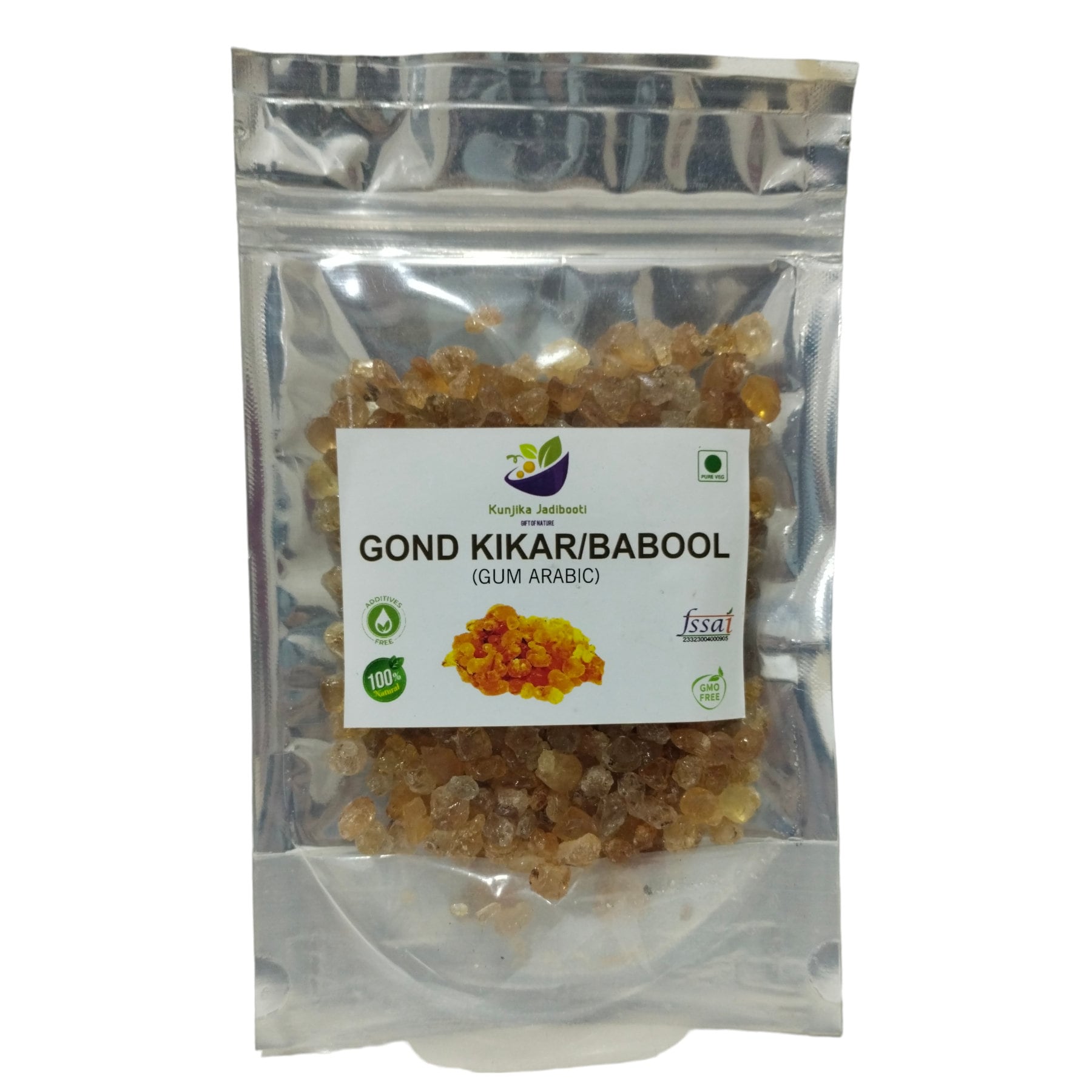 Kunjika Jadibooti Pure GUM ARABIC - Gond,Babool Gum,Gum arabic tree,Indian Gum Arabic- Acacia Babool Gum Kikar Gond Arabica Wild Gum