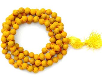 New Turmeric / Haldi Mala 108+1 Round Beads for Jaaps