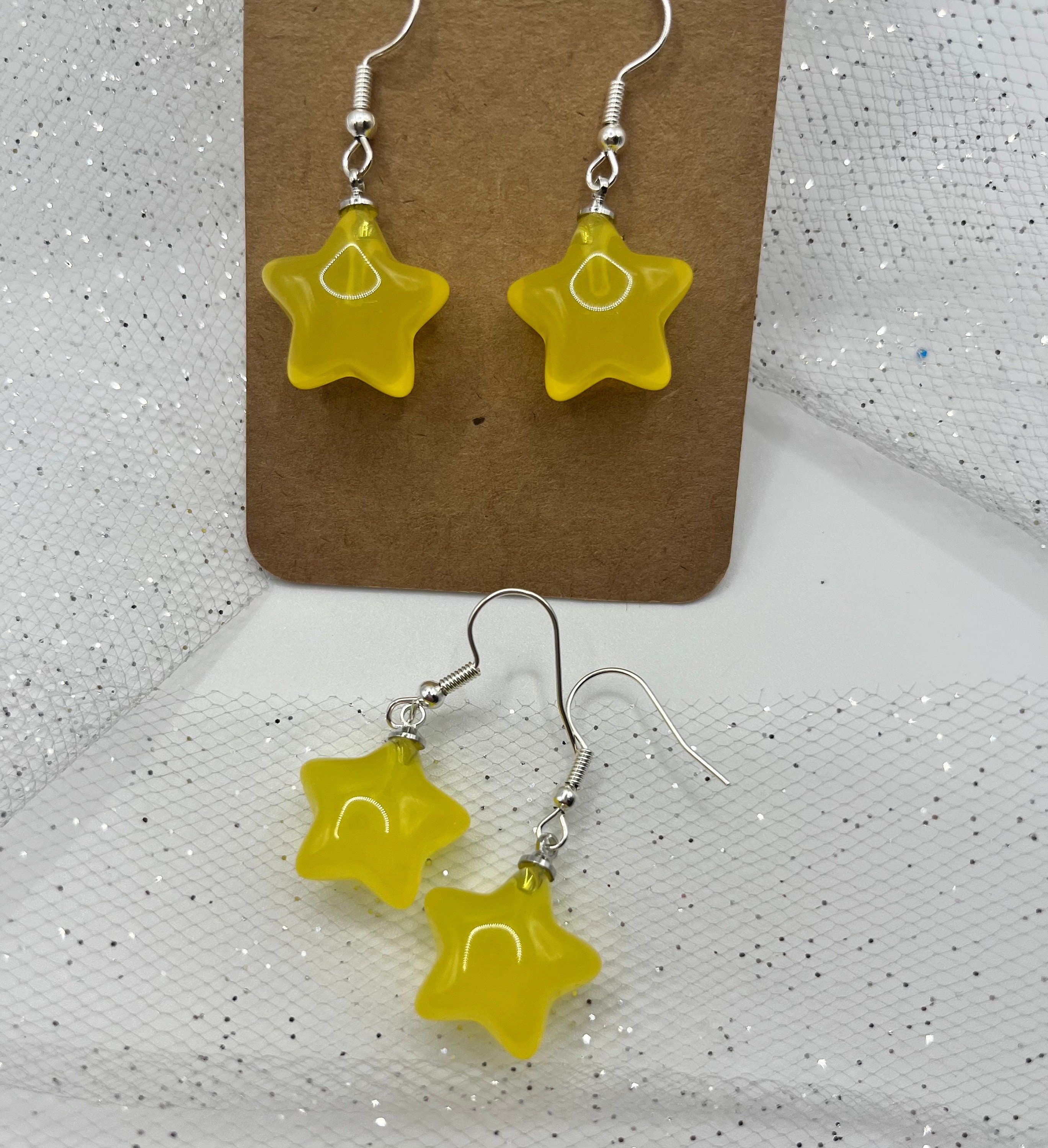 Yellow Star Earrings - Etsy
