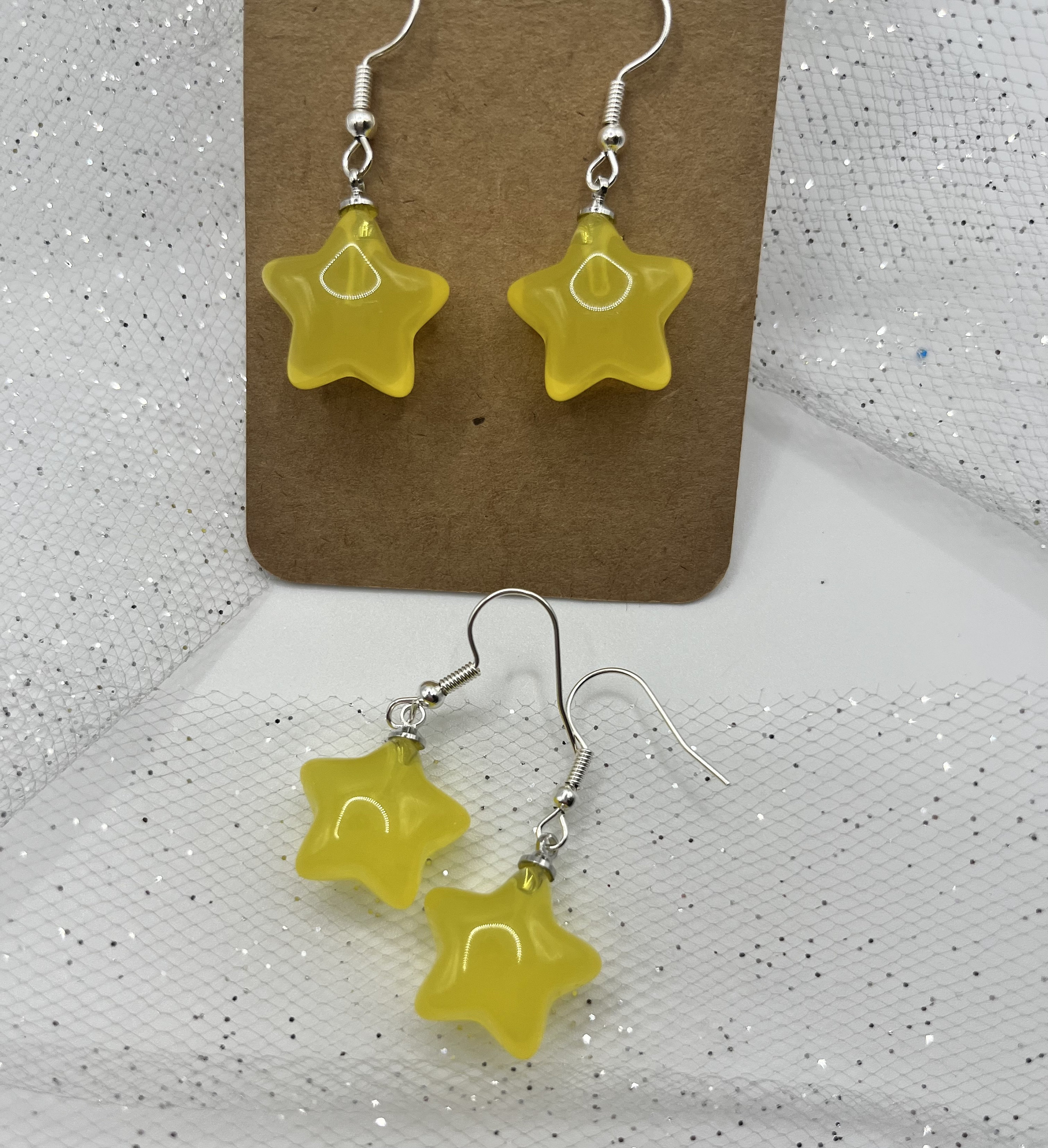 Yellow Star Earrings - Etsy