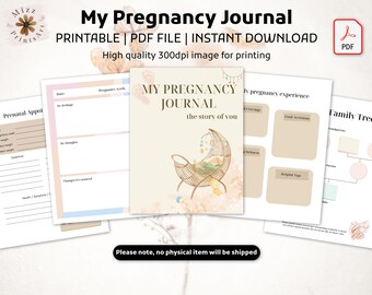 Pregnancy Journal | Printable Journal | Mother-to-be | Prenatal | Antenatal | Baby Journal | Digital Download | Instant Download | PDF