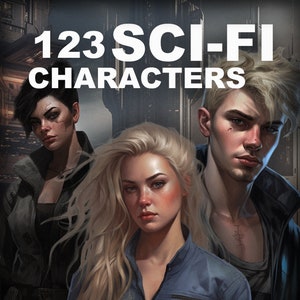 Paquete de 123 personajes de ciencia ficción en 2D para videojuegos y novelas visuales