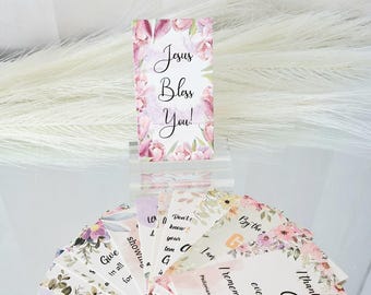 Bible Verse Card Set with Acrylic Display: Daily Scripture, Christian Gift 30Cards