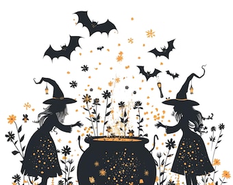 Witches Cauldron Clipart Set: Whimsical PNG Sublimation Designs (Digital Download)