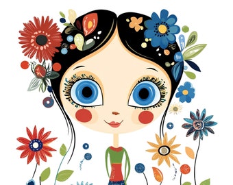 Whimsical Girl Clipart Bundle: Watercolor PNG, DIY Crafts (Commercial Use)