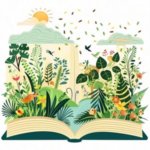 Ensemble de cliparts saisons fantaisistes, 24 illustrations PNG, scènes de forêt et de nature de livre de contes pour projets de bricolage et travaux manuels, tenue d'un journal, agendas