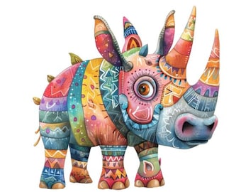 Whimsical Safari Animals Clipart Bundle: Colorful PNG Graphics (Digital Download)