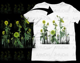 Sunflower Clipart: Autumn Botanical Illustration (Transparent PNG, Digital Download)