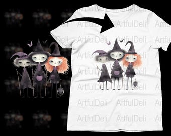 Witch Clipart, Hand-Drawn Halloween Art (Digital Print