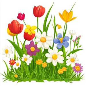 Lot de 22 cliparts floraux printaniers, parfaits pour les créations par sublimation, projets de bricolage, création d'un journal PNG, scrapbooking, fabrication de cartes, scrapbooking