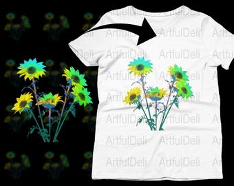 Sunflower Clipart: Halloween Decor, Printable Art (Digital Download)