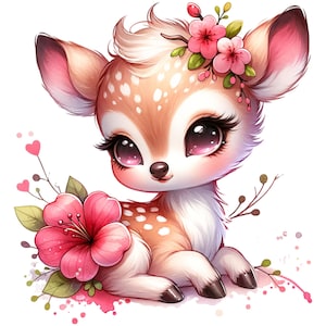 Woodland Animals Clipart Bundle, Cute Creature Clipart Set, Nursery Clipart Transparent PNGs, Fox, Bear, Deer Sublimation Design Files