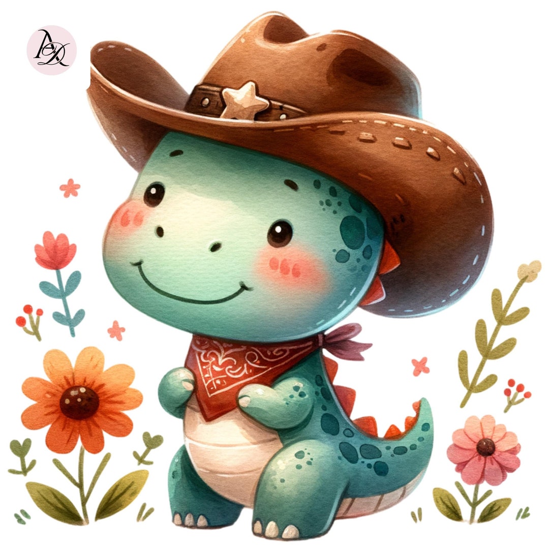 Watercolor Dinosaur Clipart Set, Dino Career PNG Images (digital ...