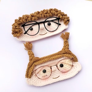 Crochet Couple Glasses Holder Pattern, Amigurumi, Beginner-Intermediate (PDF Pattern)
