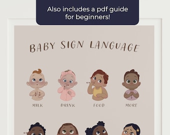 Pôster de linguagem de sinais para bebês | Inclui um guia em PDF para iniciantes!