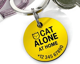 Porte-clés d'urgence personnalisé pour chat pour les propriétaires de chats. SOS – GLACE. Étiquette de sécurité pour animal de sauvetage. Identification des animaux