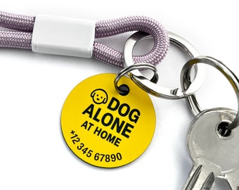 Pendentif clé d'urgence pour chien personnalisé pour chien seul à la maison. SOS – GLACE. Étiquette de sécurité pour animal de sauvetage. Identification des animaux