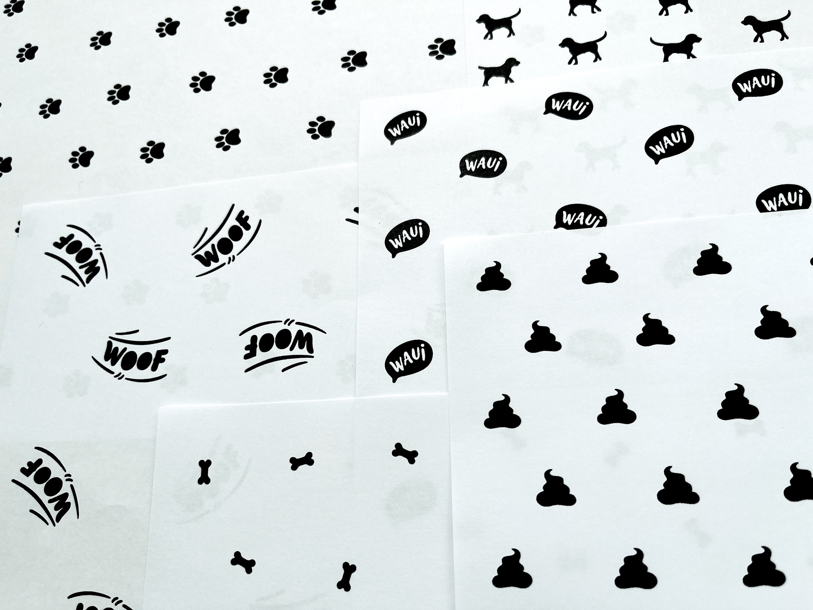 Dog-style Printable Gift Wrap Set With 6 Different Pencil Drawing ...