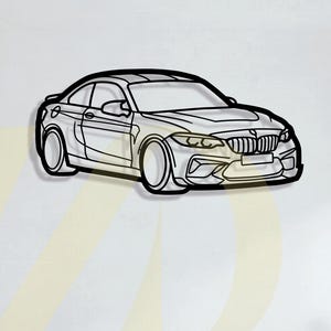 Modern Performance Car Metal Wall Art – Aggressive Coupe Silhouette for Garage, Man Cave, Office | Gift for Car Lovers | Custom Metal Decor