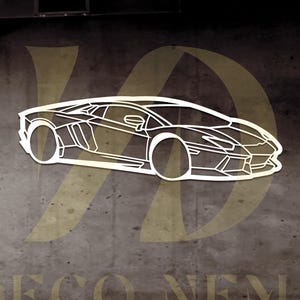 Luxury Supercar Metal Wall Art – Sleek Sports Car Silhouette for Garage, Office, Man Cave | Gift for Car Lovers | Custom Metal Decor