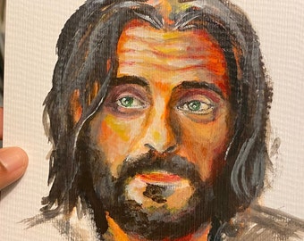 Gesù Dipinto acrilico di artista indipendente, ritratto di Gesù. Illustrazione originale firmata e CoA "Jesus 2" STAMPA!!!! Carta dura 8,5x11