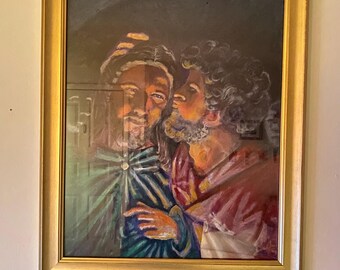 ユダの接吻キャンバスウォールアート – キリスト教装飾プリント、伝統
