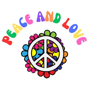 Pace e amore PNG, File Png, Clipart Png, Immagini Png, File Png per sublimazione, Adesivi Png, Png per tazze, PNG digitale, Download digitale