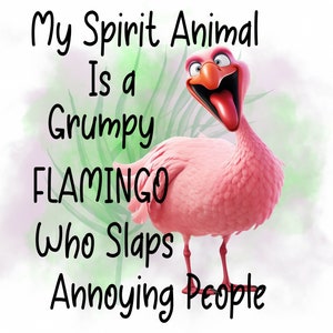 Grappige Flamingo Quote Clipart PNG, Hoge kwaliteit transparante achtergrondbestand, Grappige clipart Direct Print Sublimatie