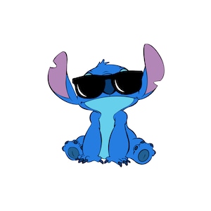 Lilo en Stitch, Stitch van Lilo en Stitch in zonnebril Clipart PNG, transparant achtergrondbestand van hoge kwaliteit, Direct Print Sublimatie
