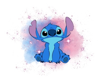 Lilo and Stitch, Stitch from Lilo and Stitch with Stars Clipart PNG, High Quality Transparent Background File, Direct Print Sublimation