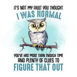 Sarcastic Funny Owl Clipart PNG File Direct Print Sublimation