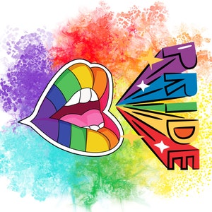 LGBTQ Pride Rainbow Lips Png transparente LGBT Gay Pride Rainbow Gay Festival LGBT Pride Sublimation Digital Files