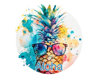 Pineapple Aloha PNG Transparent Sublimation Digital Files