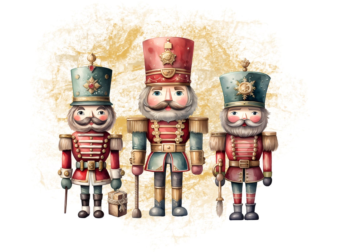 Christmas Nutcracker PNG Watercolour Clipart Bundle Junk Journal