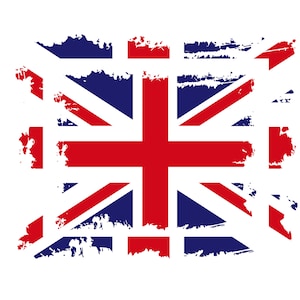 Union Jack British United Kingdom Grunge Flag, PNG Transparent Sublimation Digital Files