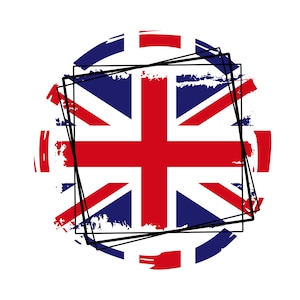 Bandeira da Union Jack britânica do Reino Unido, arquivos digitais de sublimação transparentes PNG