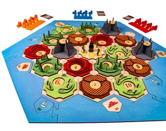 Settlers of Catan laser files, Laser Cut Catan file SVG, Settlers of Catan laser cut files Board Game, Catan laser engraver files for wood