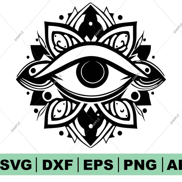 Evil Eye SVG design & Turkish Eye Design, Humsa Cut File for Energy Protection, Boho Clipart for Good Vibes Craft Projects