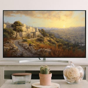 Mauern des antiken Jerusalem, Jüdische Kunst, Panorama-Wanddekor, extragroße Wandkunst, Israel-Kartenkunst, christliches Kunstwerk