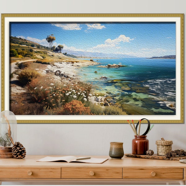 Digital Oil Painting | The Sea of Galilee | Jerusalem Digital Photography | Prints | Holy Land Wall Art | Israel Picture