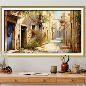 Calle estrecha en Jerusalén / Fotografía de Jerusalén / Impresiones de Jerusalén / Arte del Muro de Tierra Santa / Imagen de Israel / Regalos cristianos