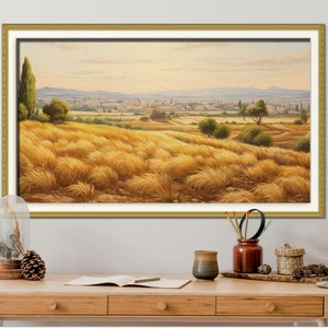 Weizenfelder von Jerusalem Ölgemälde, jüdische Kunst, Panorama Wanddekor, extra große Wandkunst, Israel Karte Kunst, christliche Kunst von Jerusalem