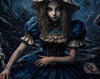 Dark Alice Gothic Wall Art Poster