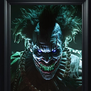 Sinister Evil Clown Poster - Creepy Horror Wall Art for Halloween, Haunted House, Gothic Room Decor - Scary Physical Print Only