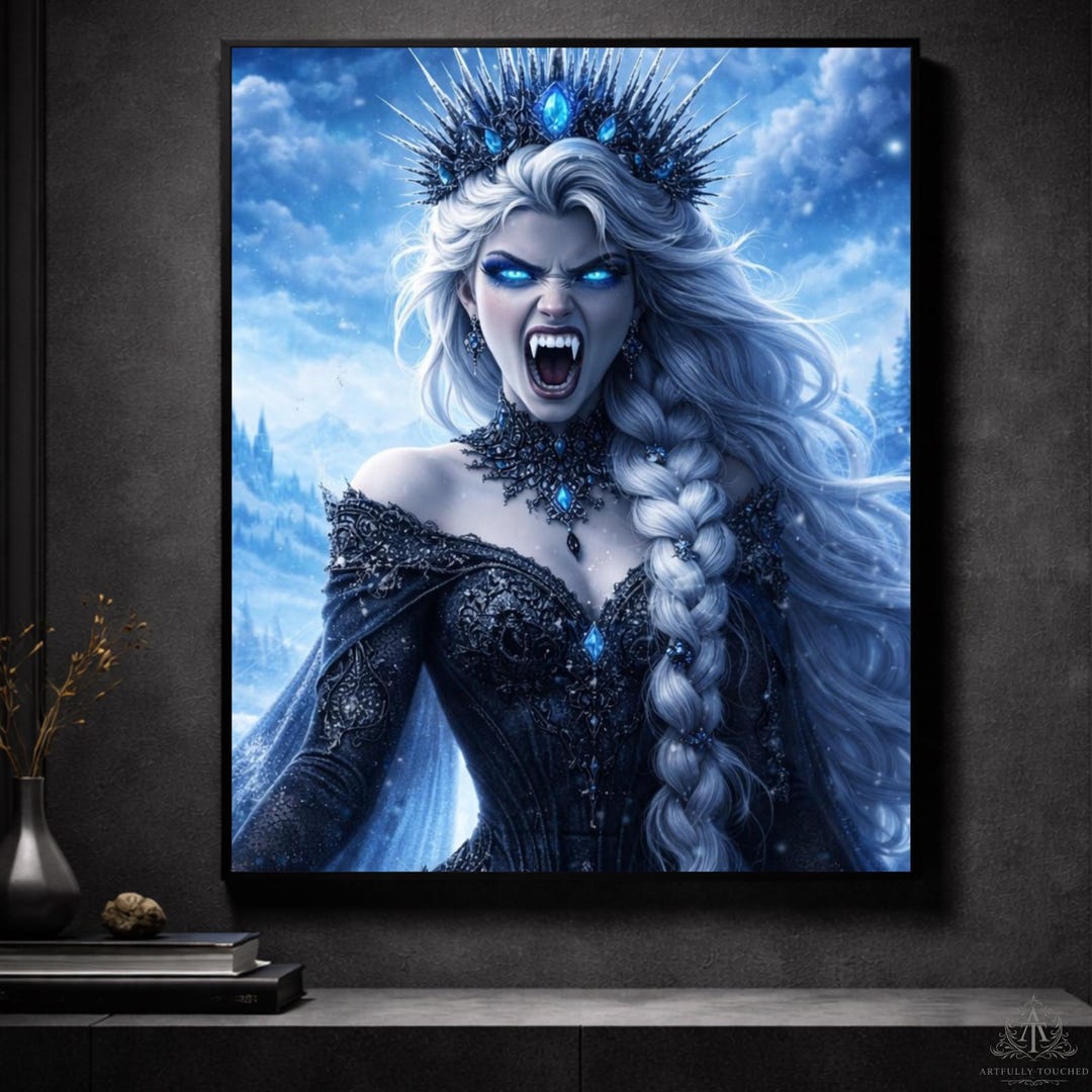 Gothic Ice Princess Wall Art - Dark Fantasy Winter Queen Print - Etsy